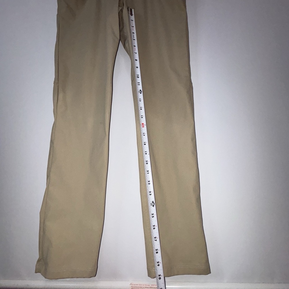 Lululemon Khaki Slim Straight Five Pocket Stretch Pants Men Size 33 Tan Works - Picture 6 of 11